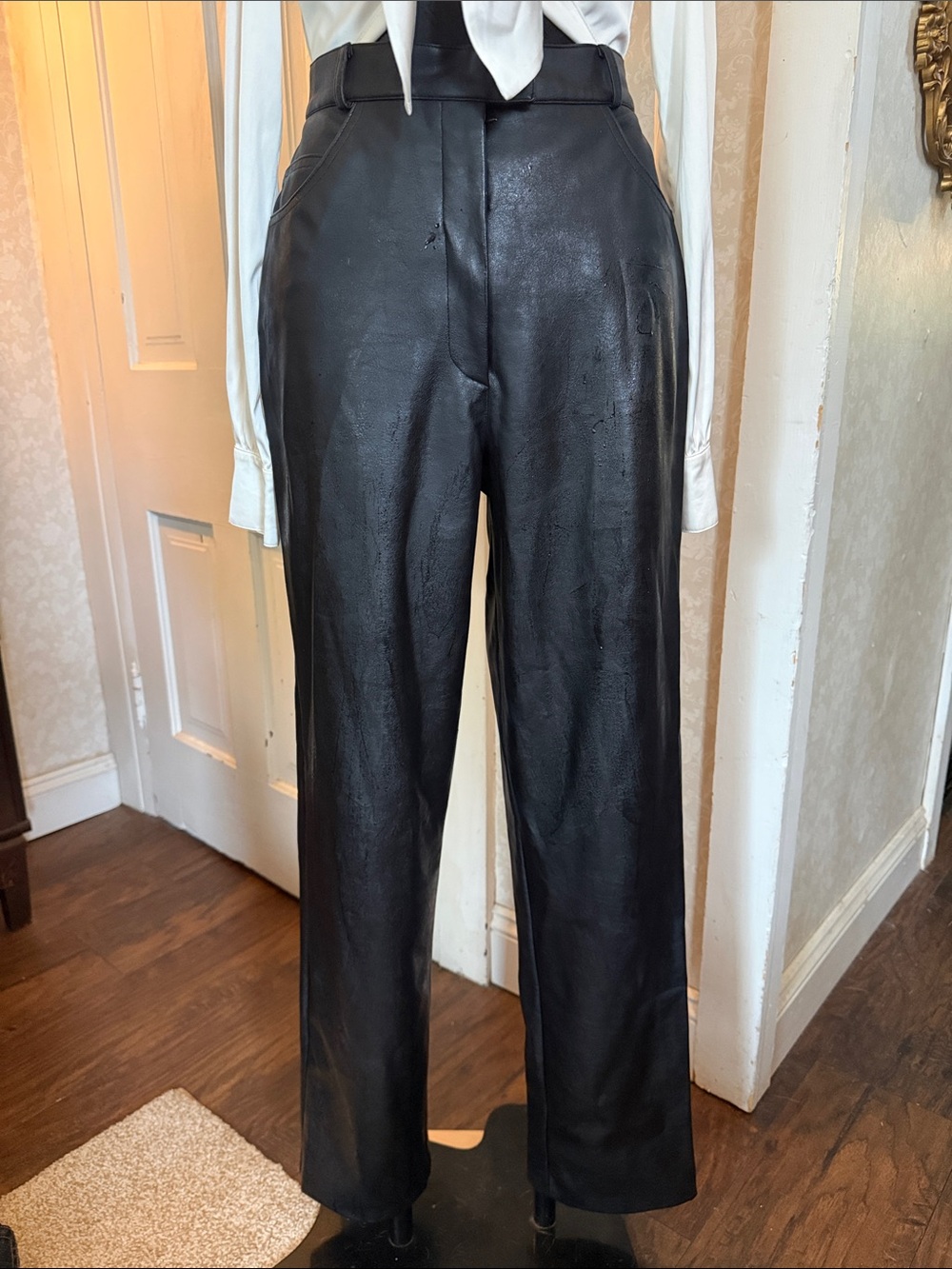 Vintage Early 90’s Conrad C Faux Leather PVC High Waisted Pants Small/Sz 6